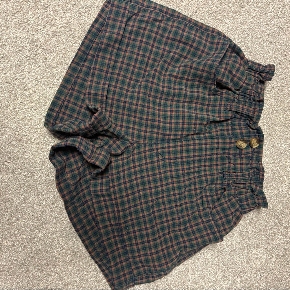 Plaid High-Waisted Shorts